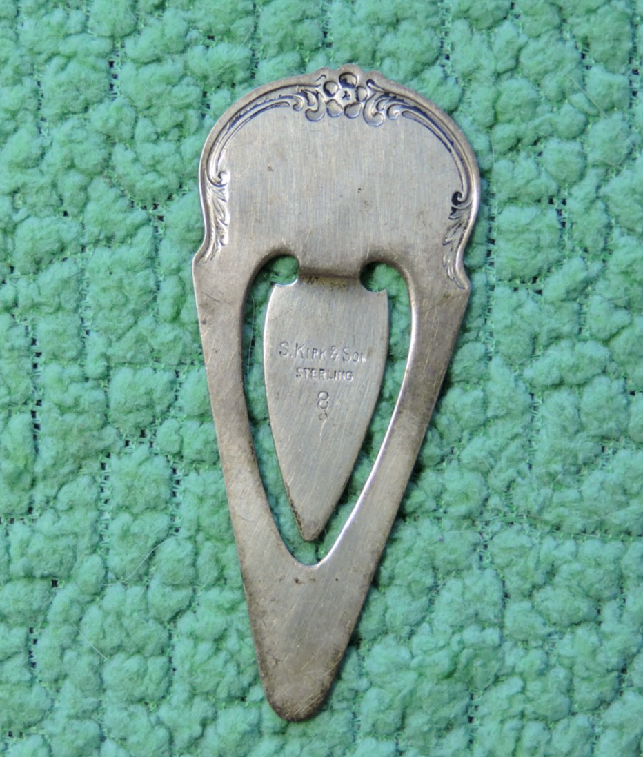 Kirk & Son Sterling Silver Bookmark - Floral Pattern Not Engraved