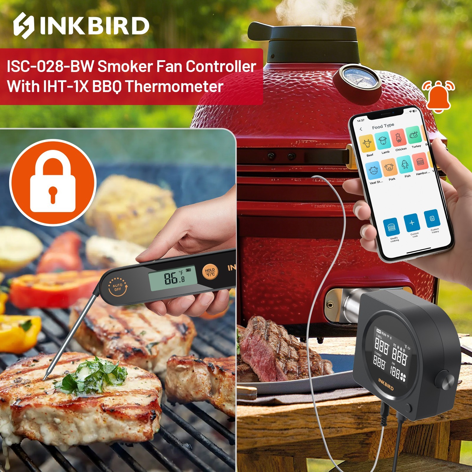 INKBIRD Automatic Smoker Fan Controller WiFi BBQ Meat Thermometer Cooking Tools