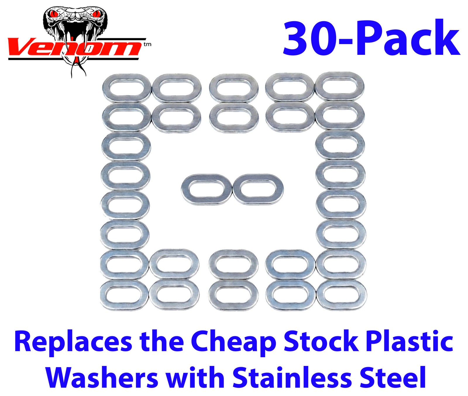 Venom Sea-Doo Spark Stainless Steel Hull Body Washer Upgrade Kit (30-Pack)