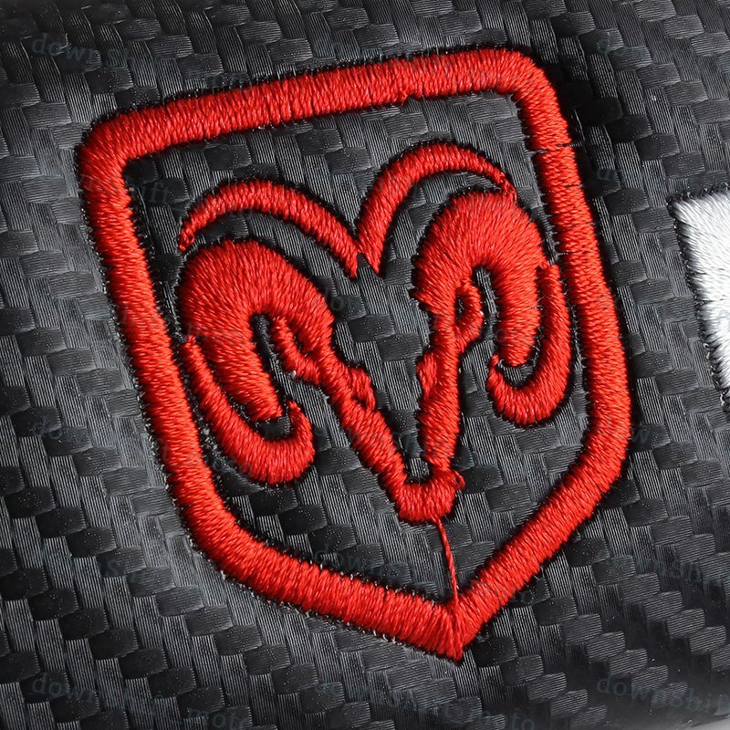 1 SET Carbon Look Embroidery Seat Belt Cover Shoulder Pads for Dodge RAM Charger