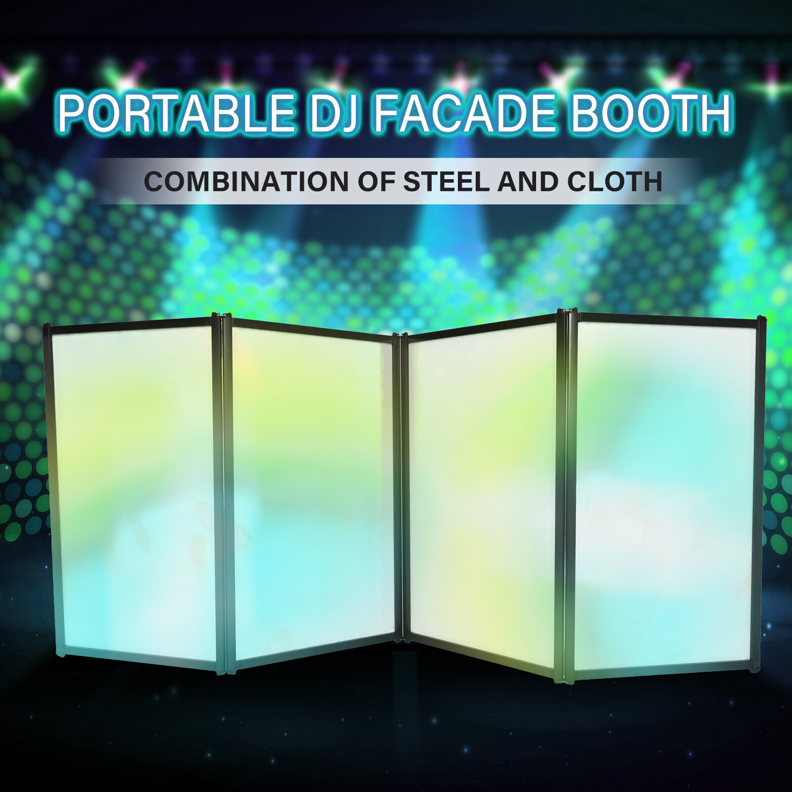 48"x 25" White+Black DJ Foldable Facade Portable Event Booth Panels w/Carry Bag