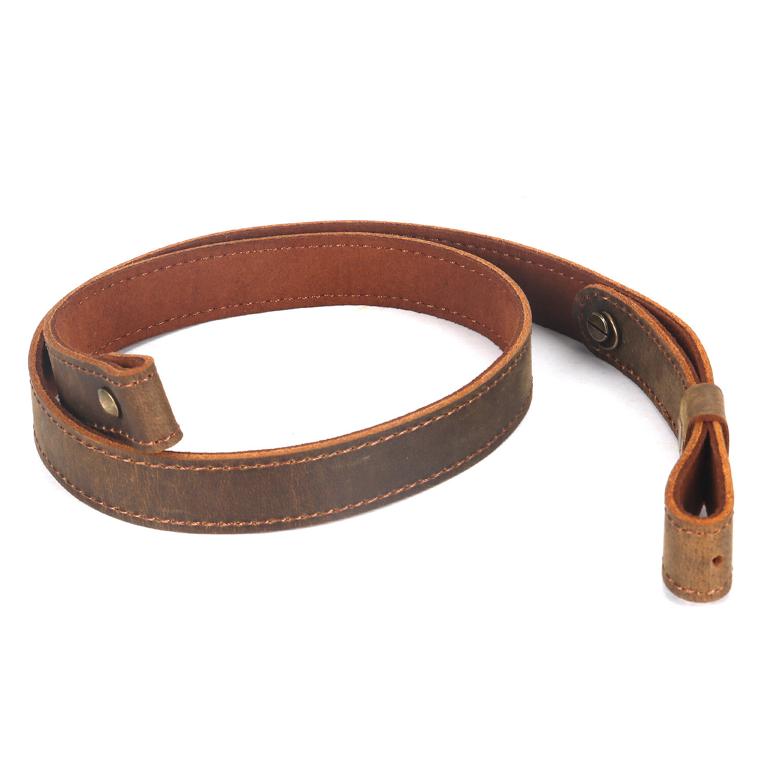 Tourbon Buffalo Leather Rifle Gun Sling_Crazy Horse Adjustable Handmade_1" Wide
