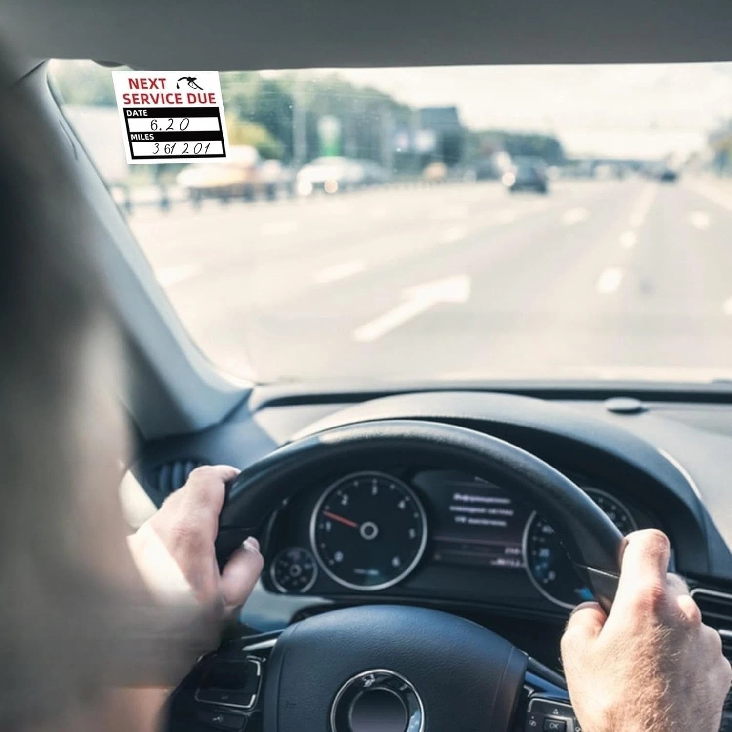 Convenient 2x2 Oil Change Service Reminder Labels - 100 Roll for Windshield