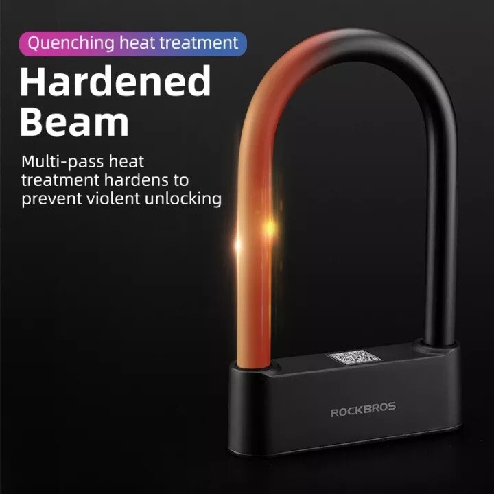 ROCKBROS Intelligent Lock Smart Fingerprint Lock U Shape Bluetooth Phone Control