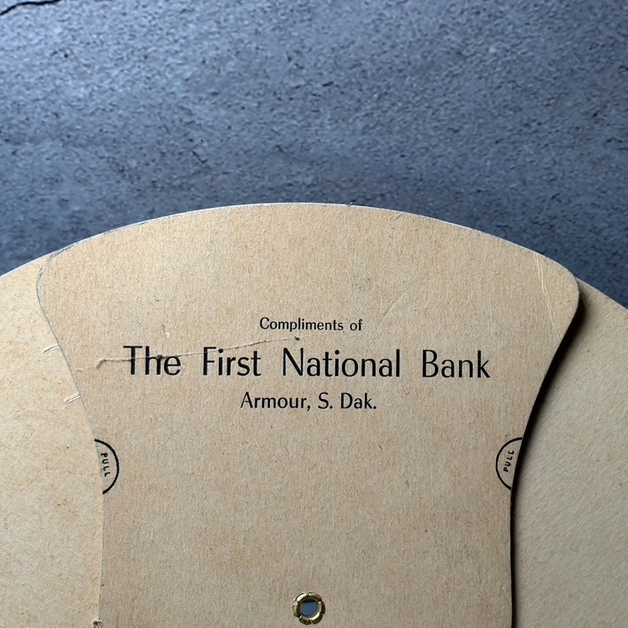 First National Bank Vintage Funeral Church Hand Fan Used