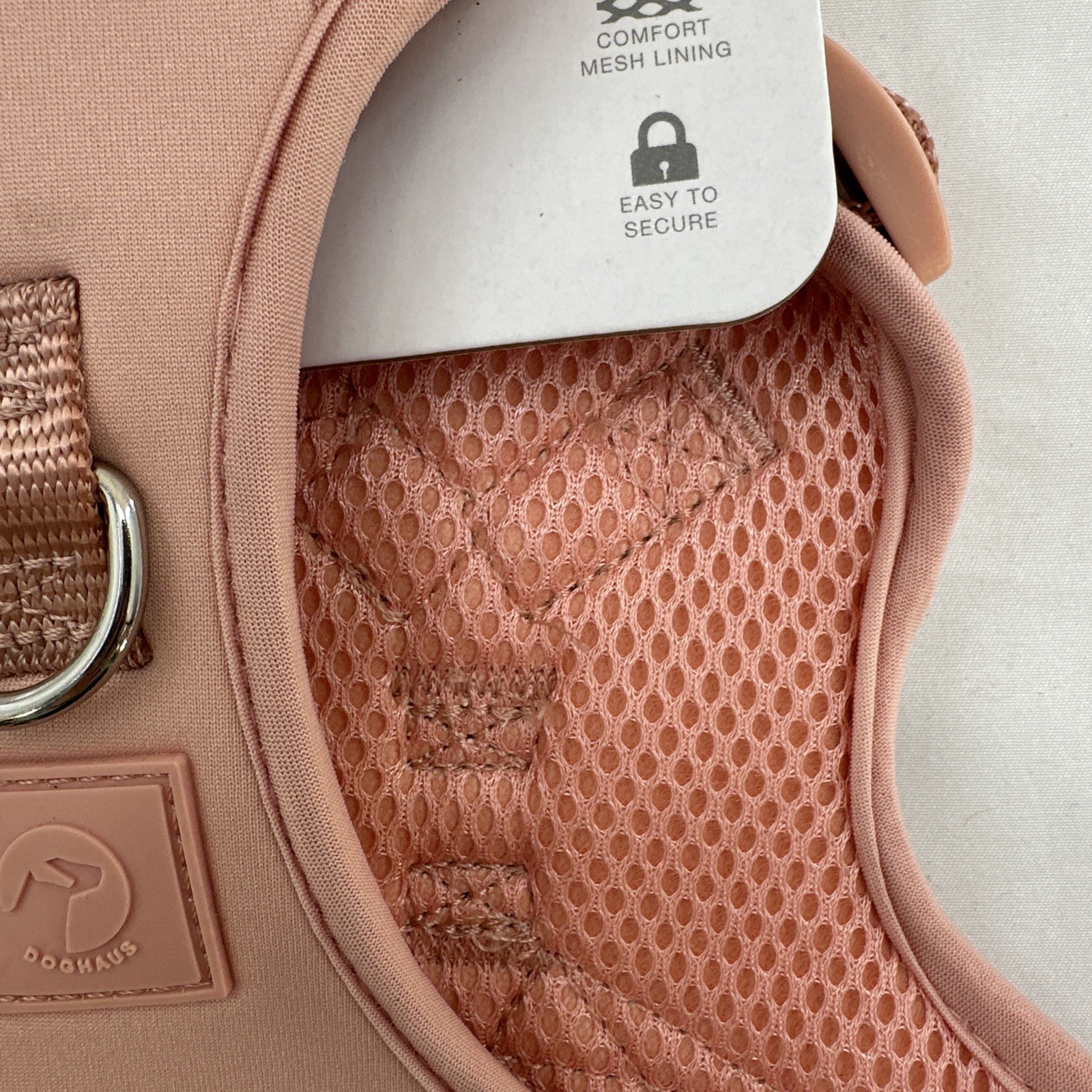 Doghaus Dog Harness LARGE (33-55lb) Salmon Pink Neoprene Mesh Adjustable Durable