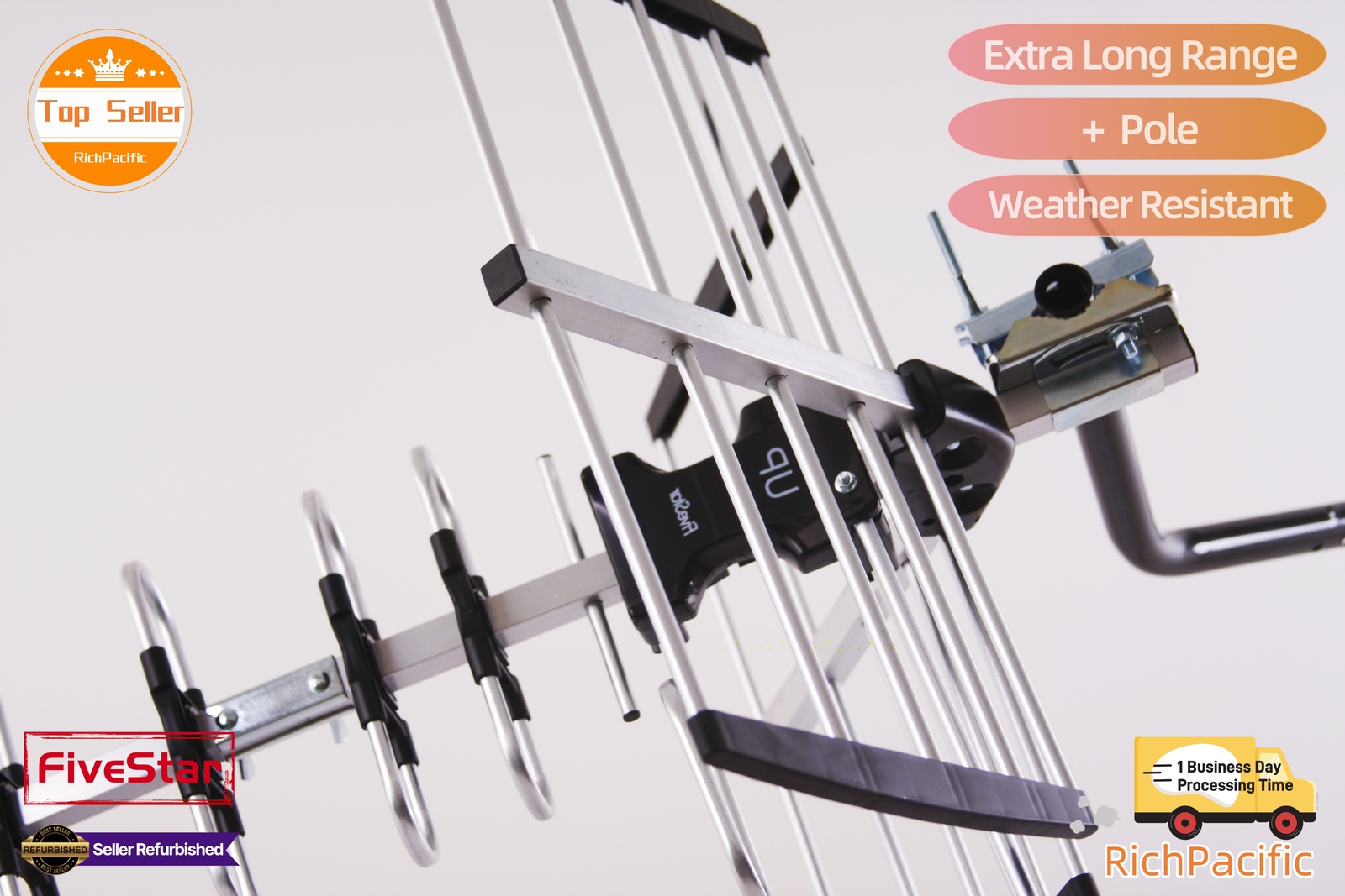 Newly upgraded VHF UHF 4K HDTV Antenna Outdoor 300 Miles Mounting Kit Included