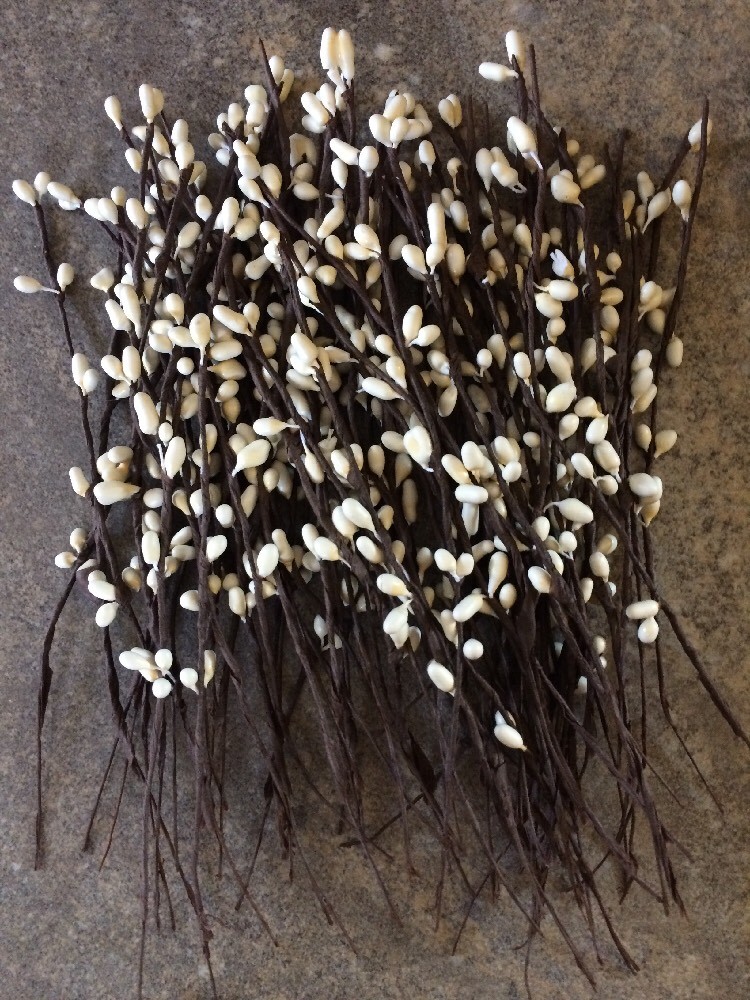 Set/50 Primitive 7" 7 inch IVORY Pip Berry Garland Picks Wedding Craft Pips Farm