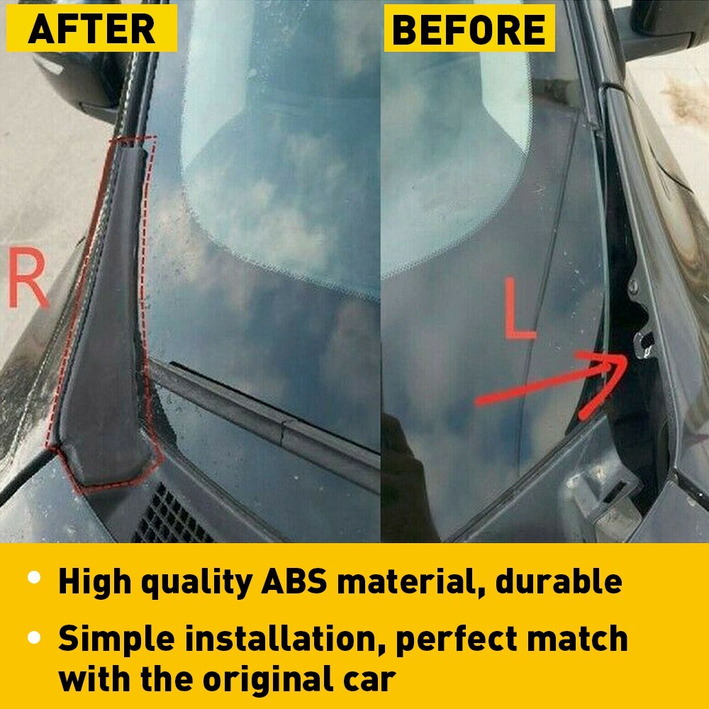 Front Windshield Wiper Side Cowl Extension Cover Trim For 2014-2020 Nissan Rogue