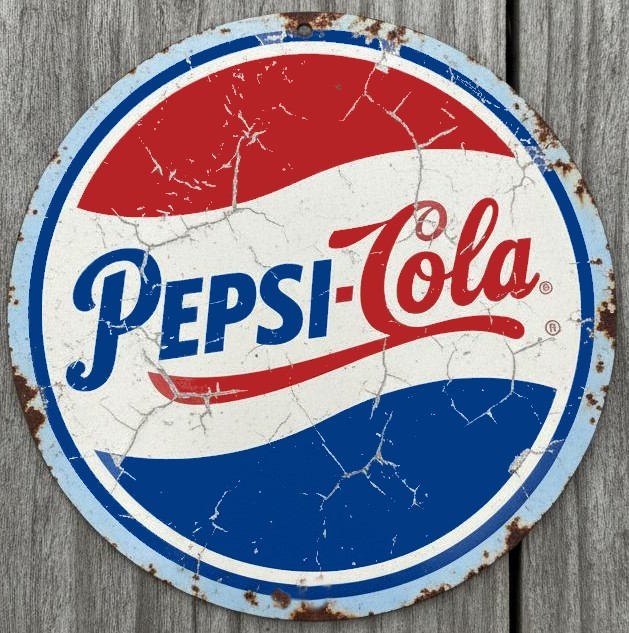 Pepsi-Cola Pepsi 8" Diameter Vintage Novelty Metal Sign Made In USA New!
