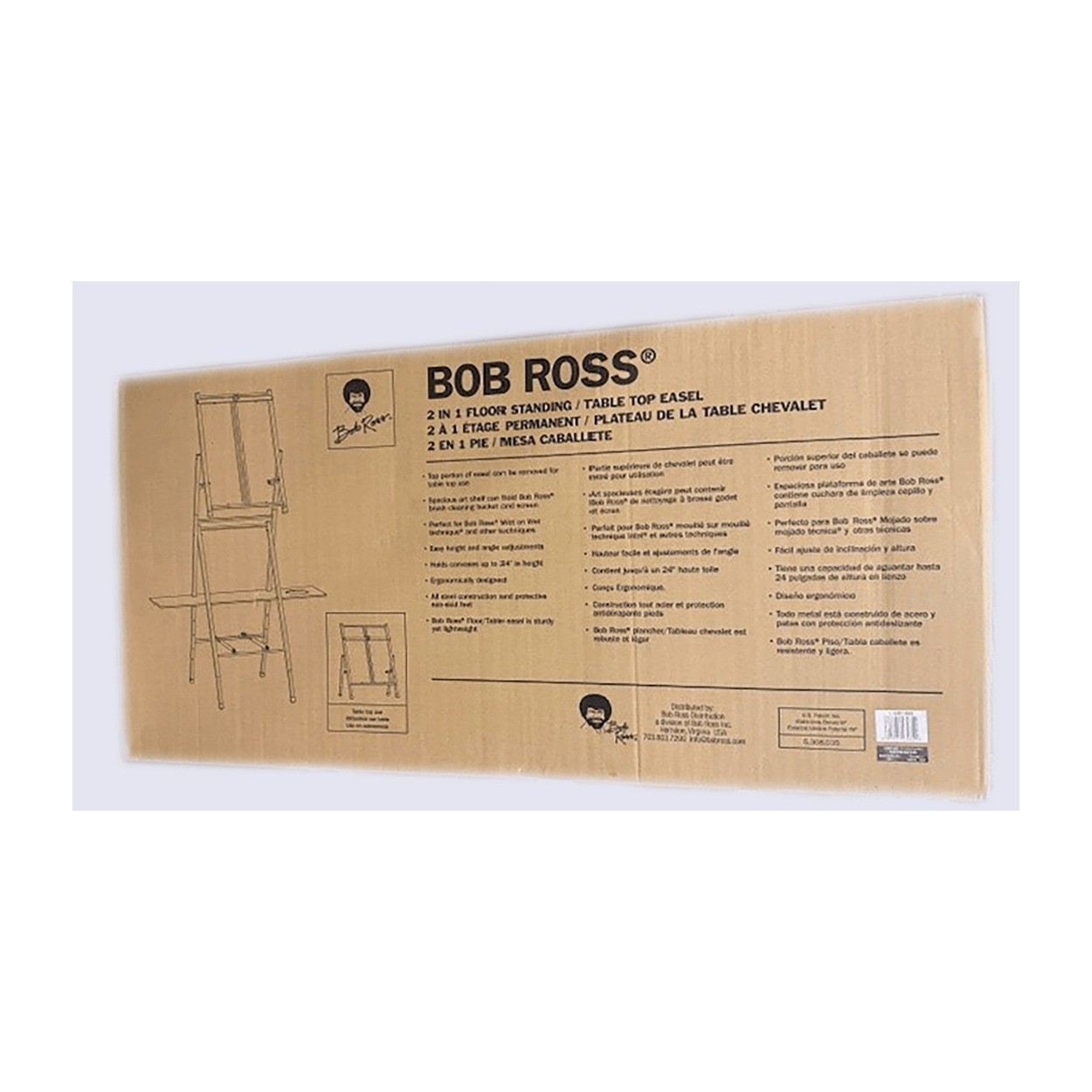 Bob Ross 2-in-1Floor Standing Tabletop Studio Easel - 4 Legged Metal (White)