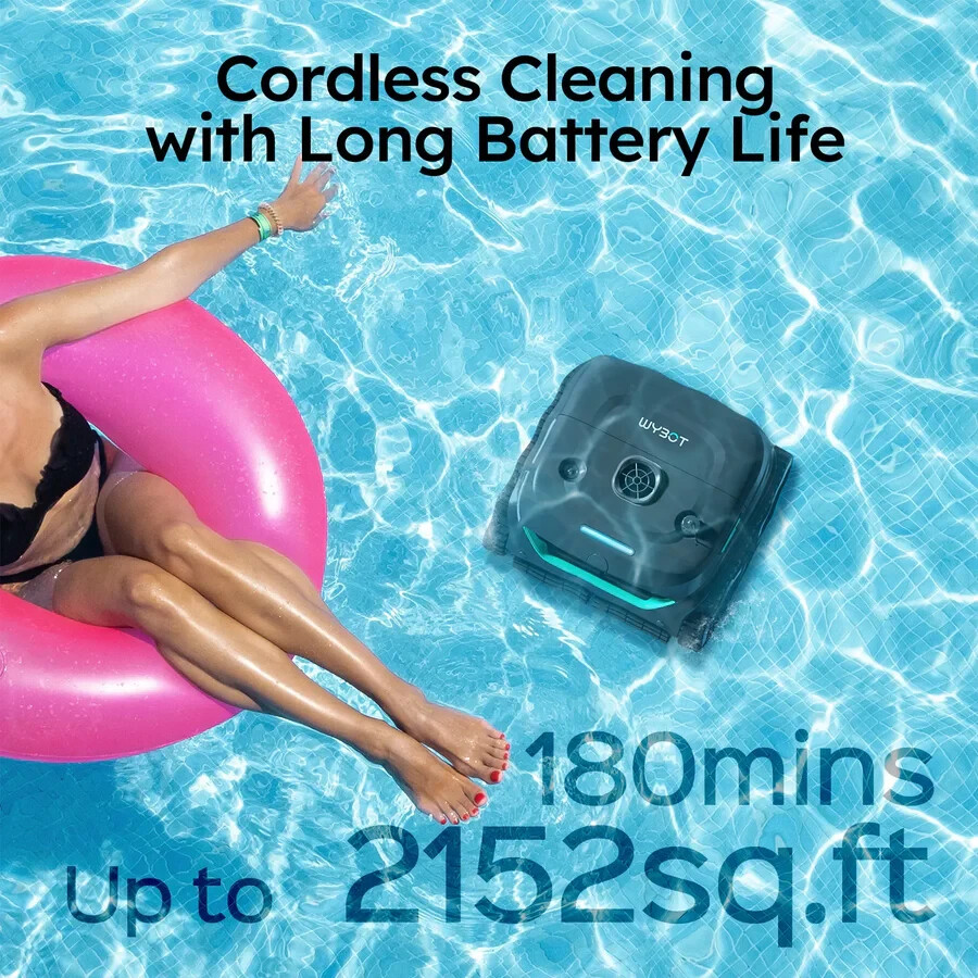 WYBOT C2 Robotic Pool Cleaner, Cordless Pool Vacuum for Inground Pools