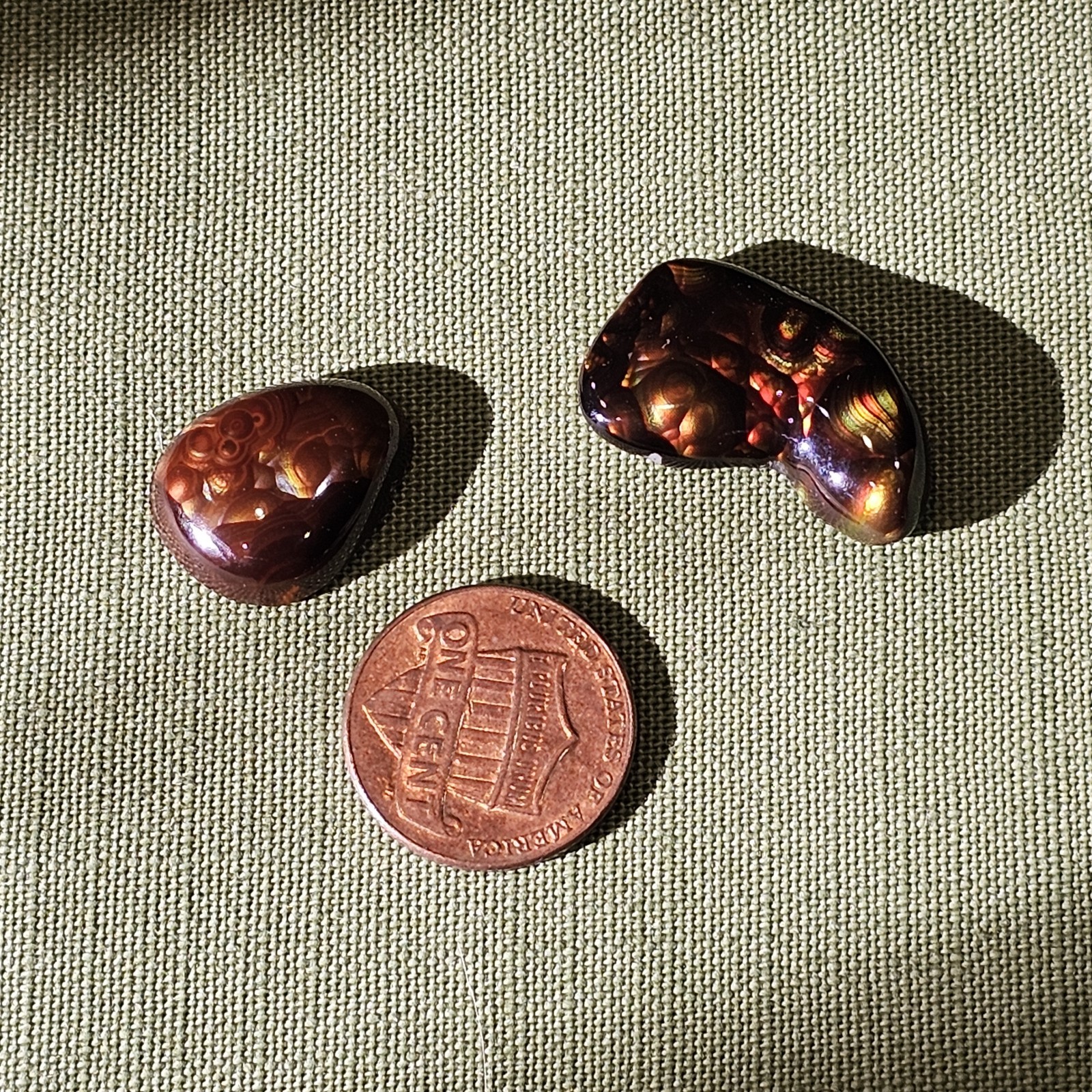 Fire Agate Pair With Wild Colors and Stunning Pattetns 25 CT Combined