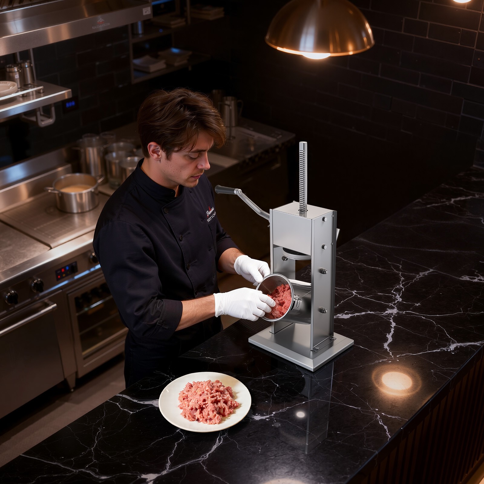 VEVOR Manual Sausage Stuffer 7 LBS / 3 L Dual-Speed Meat Stuffer with 5 Tubes