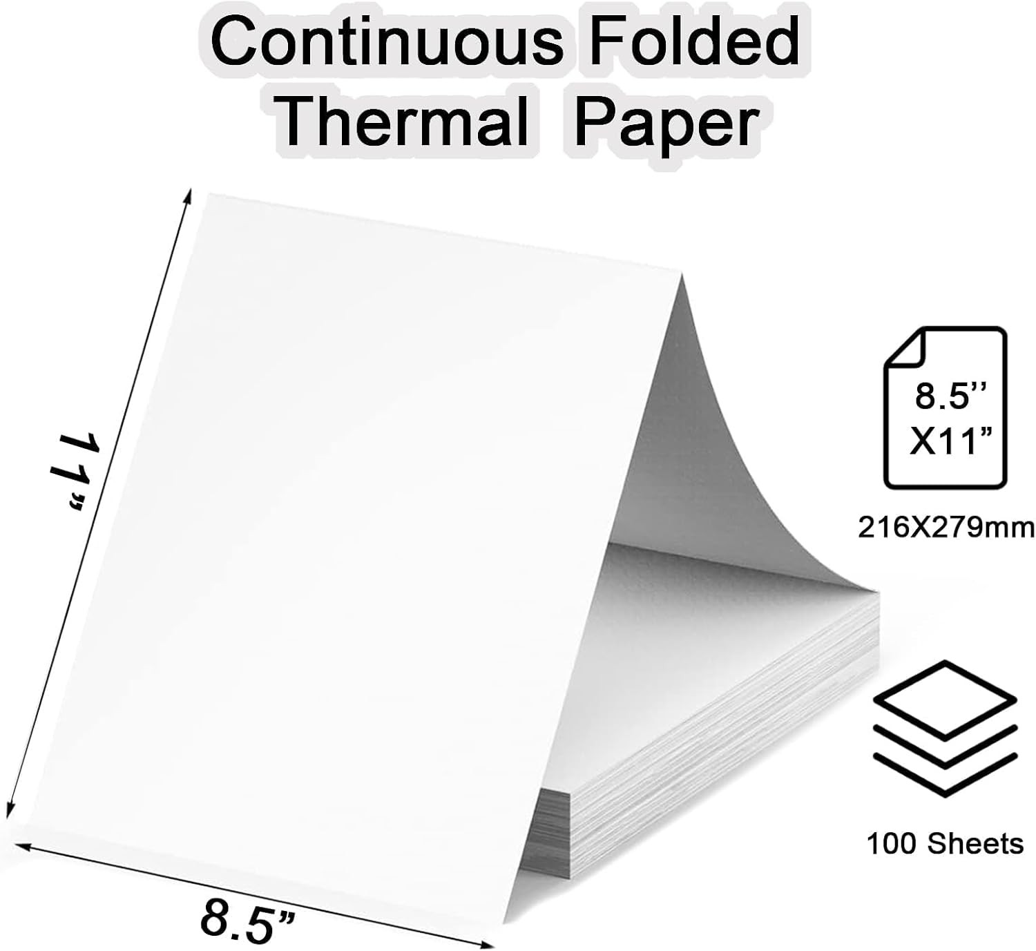 100-200 Sheets A4 Thermal Printer Paper 8.5" x 11" US Letter Size for M08F M834