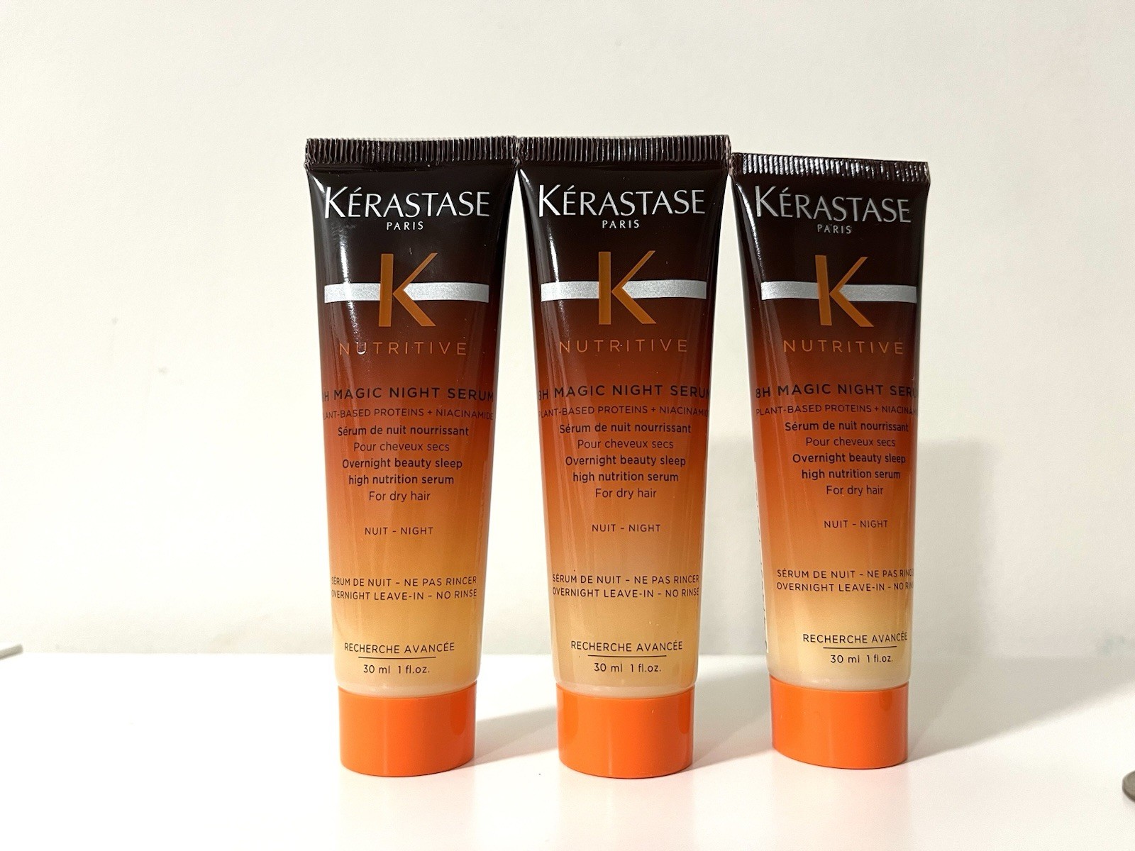 3 pcs Kerastase Nutritive 8H Magic Night Serum Travel Size 1 oz / 30ml each tube