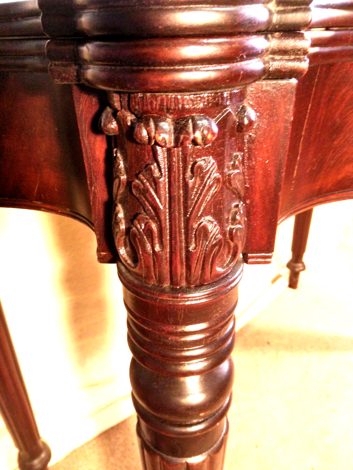 ANTIQUE 18th CENTURY MAHOGANY CARD TABLE ATTRIBUTED TO SAMUEL MCINTYRE~SALEM