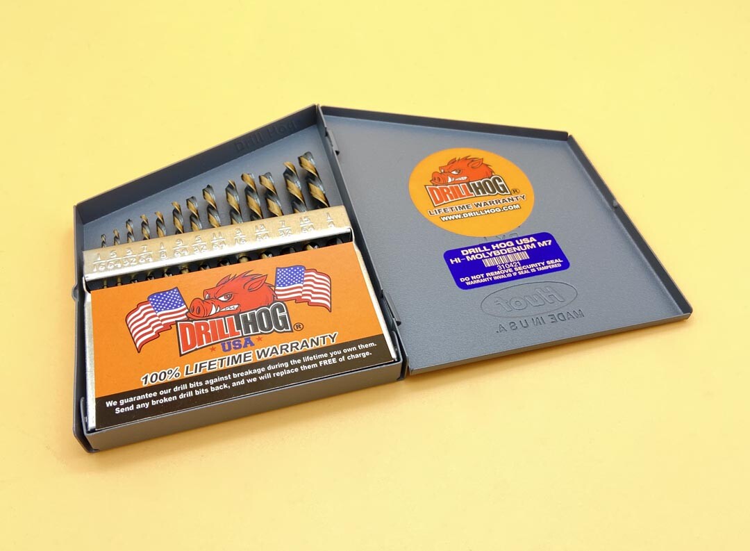 13 Pc Left Hand Drill Bit Set Reverse Drill Flutes HI-Molybdenum M7 Drill Hog®