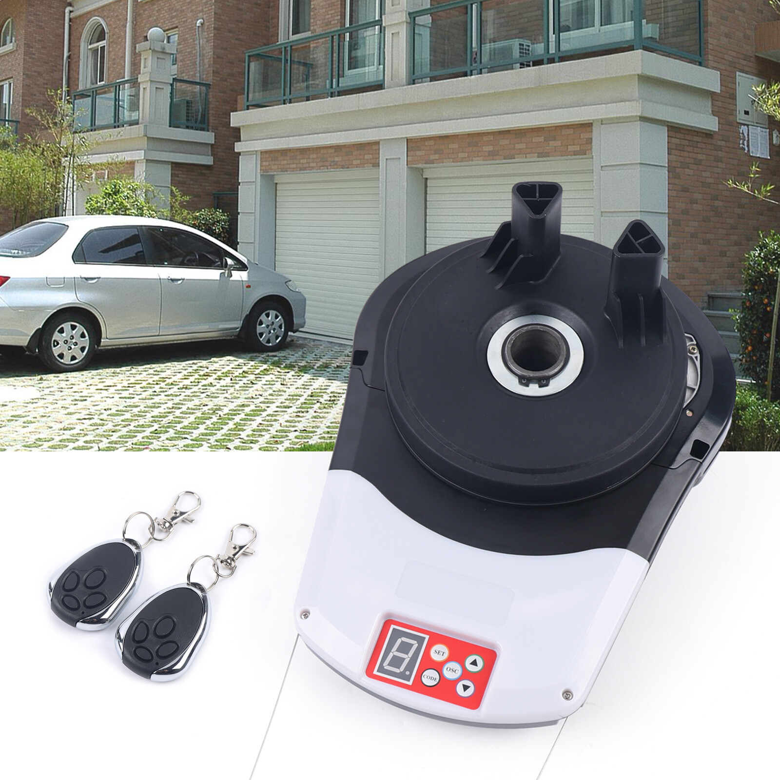 Automatic Roll Up Door Opener Garage Roller Door Opener with 2 Remotes 800N