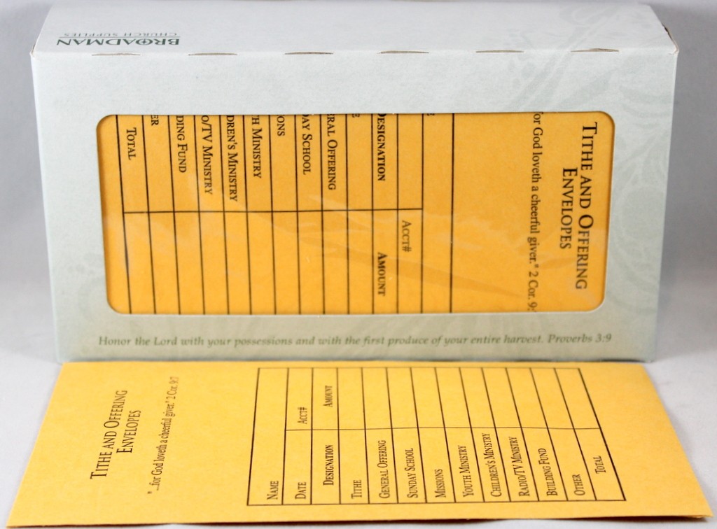 Tithe & Offering Envelopes NEW Standard Bill Size Package Of 100 2 Cor. 9:7