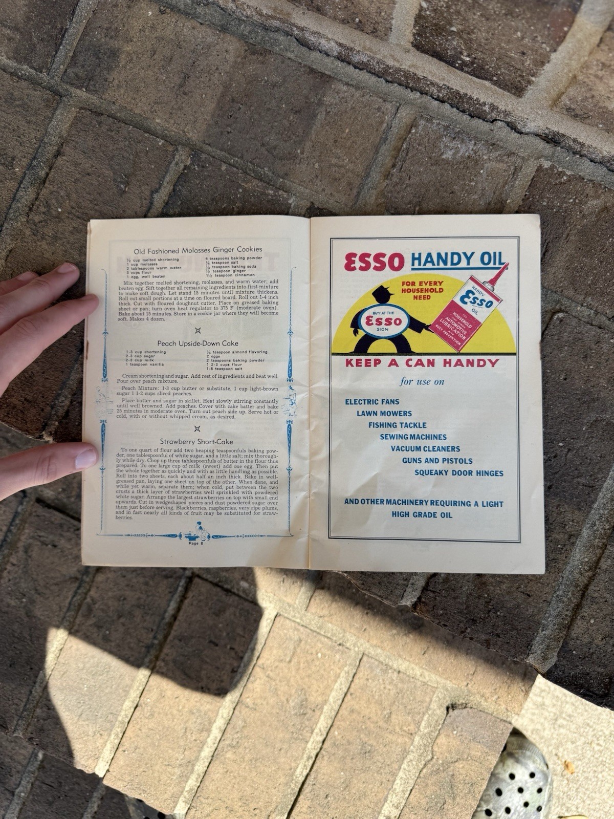 Vintage Esso Advertising Cook Book Gas And Oil 1950s Scranton Pa Advertising Gas