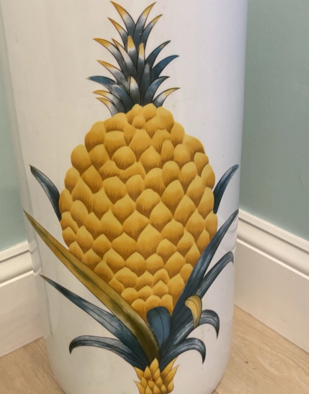 Vintage Umbrella Stand Holder Italian Fornasetti Style Double Pineapple 18”x8”