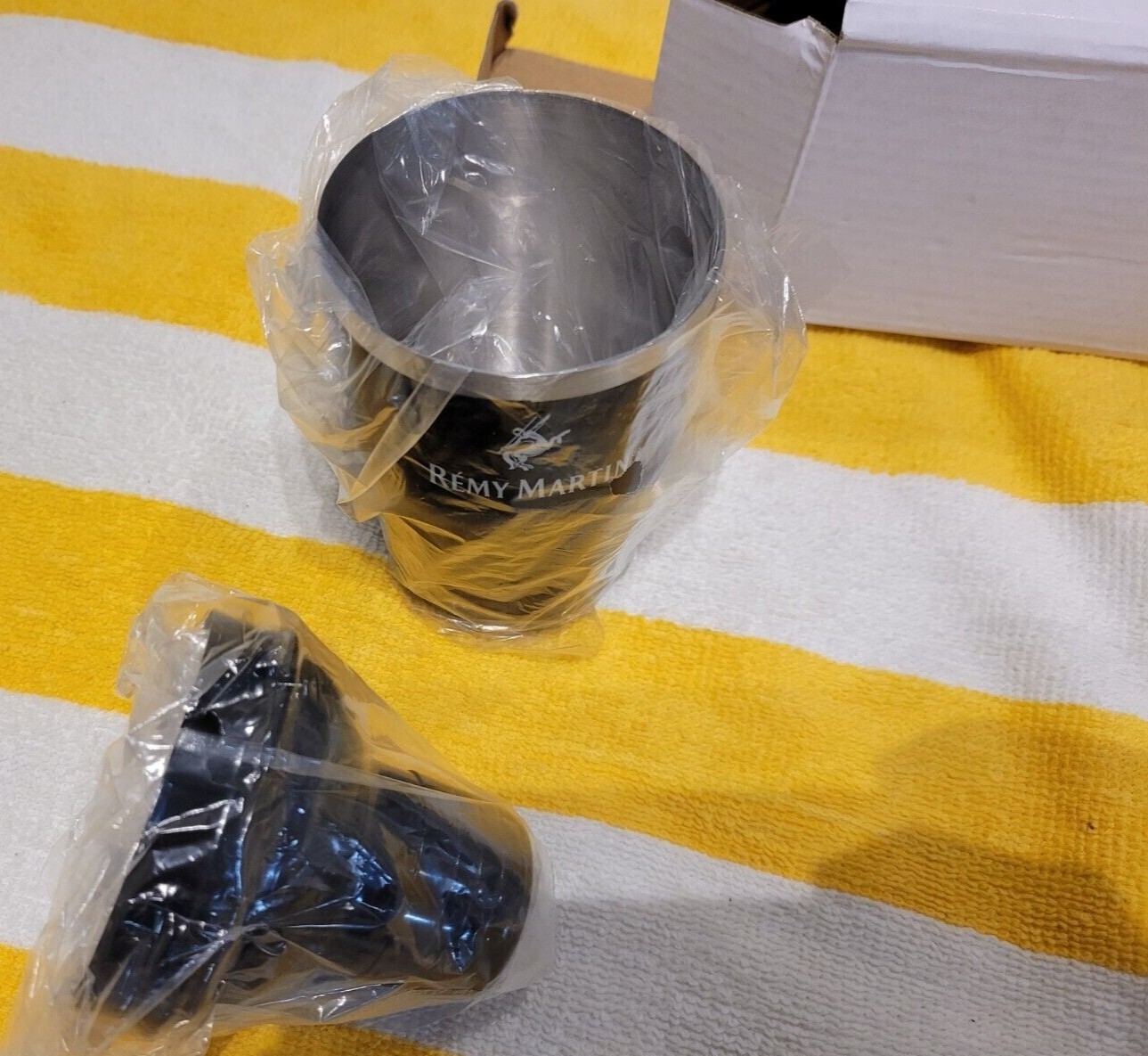 NEW! 3 Piece Remy Martin cocktail shaker 6-12oz Mini Small Mixing Black 6.5”Tall