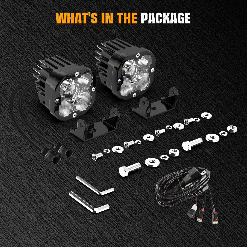 Colight Designs Squadron Sport LED Pair Driving/Combo Lights Kit w/ Wire Harness