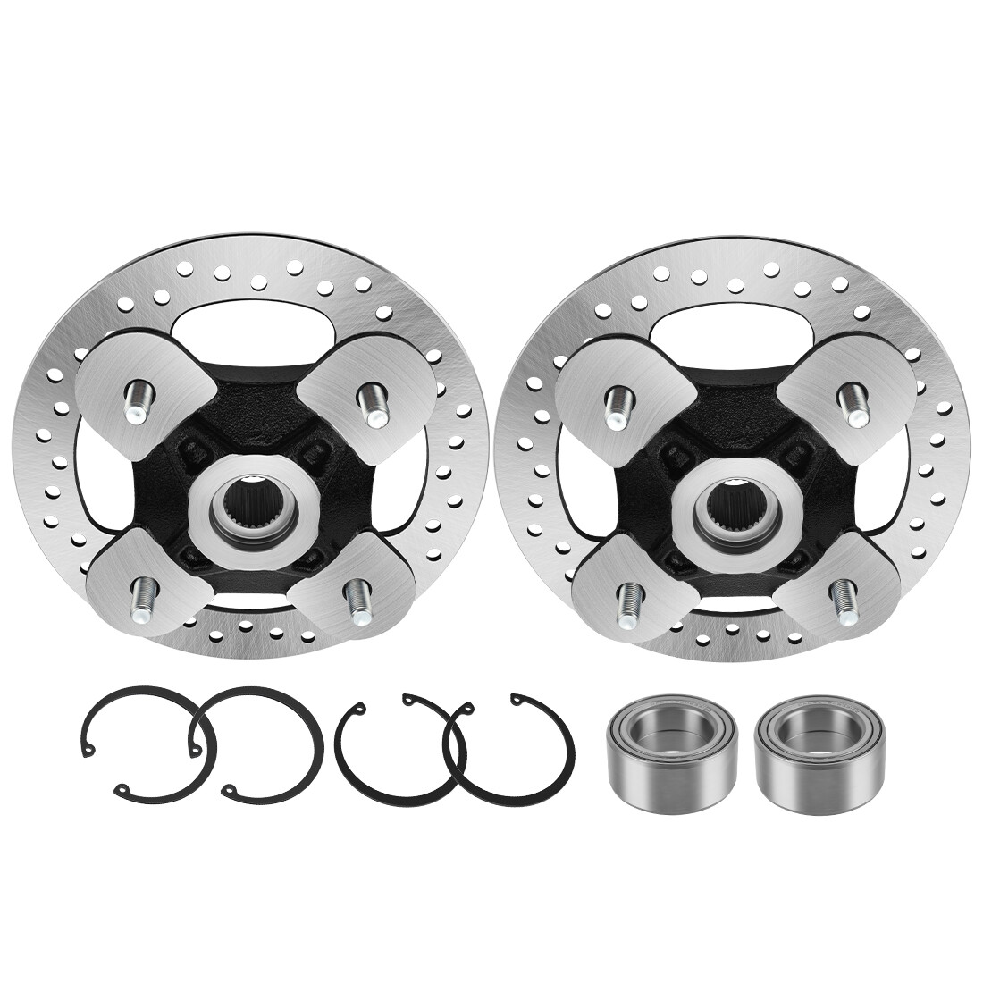 2 Front/Rear Wheel Hubs Rotor Bearing Studs for Polaris RZR XP 4 1000 2014-2023