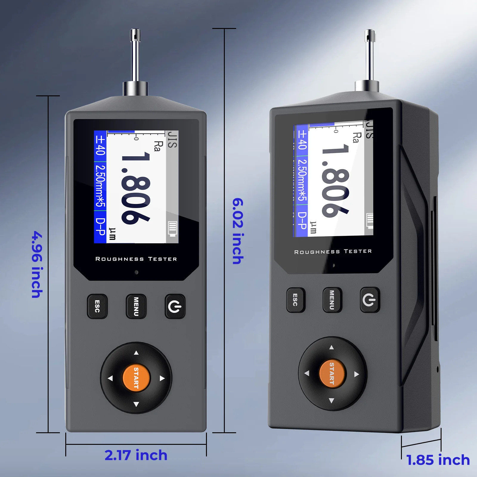 Surface Roughness Tester 0.001μm Ra Rz Rq & 12+ Parameters High Precision