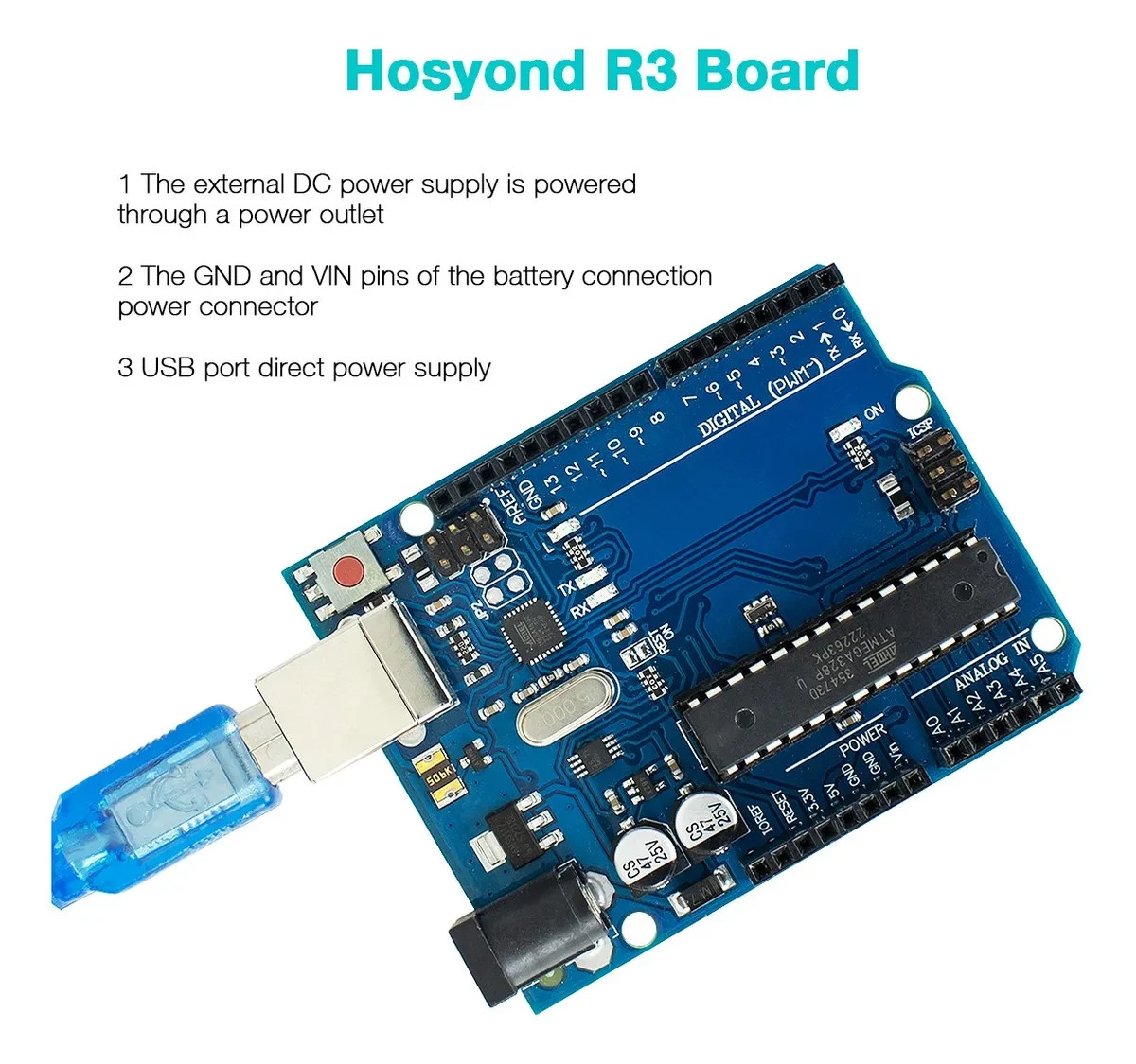 Hosyond UNO R3 Starter Kit Compatible with Arduino IDE Electronics Learning Kit
