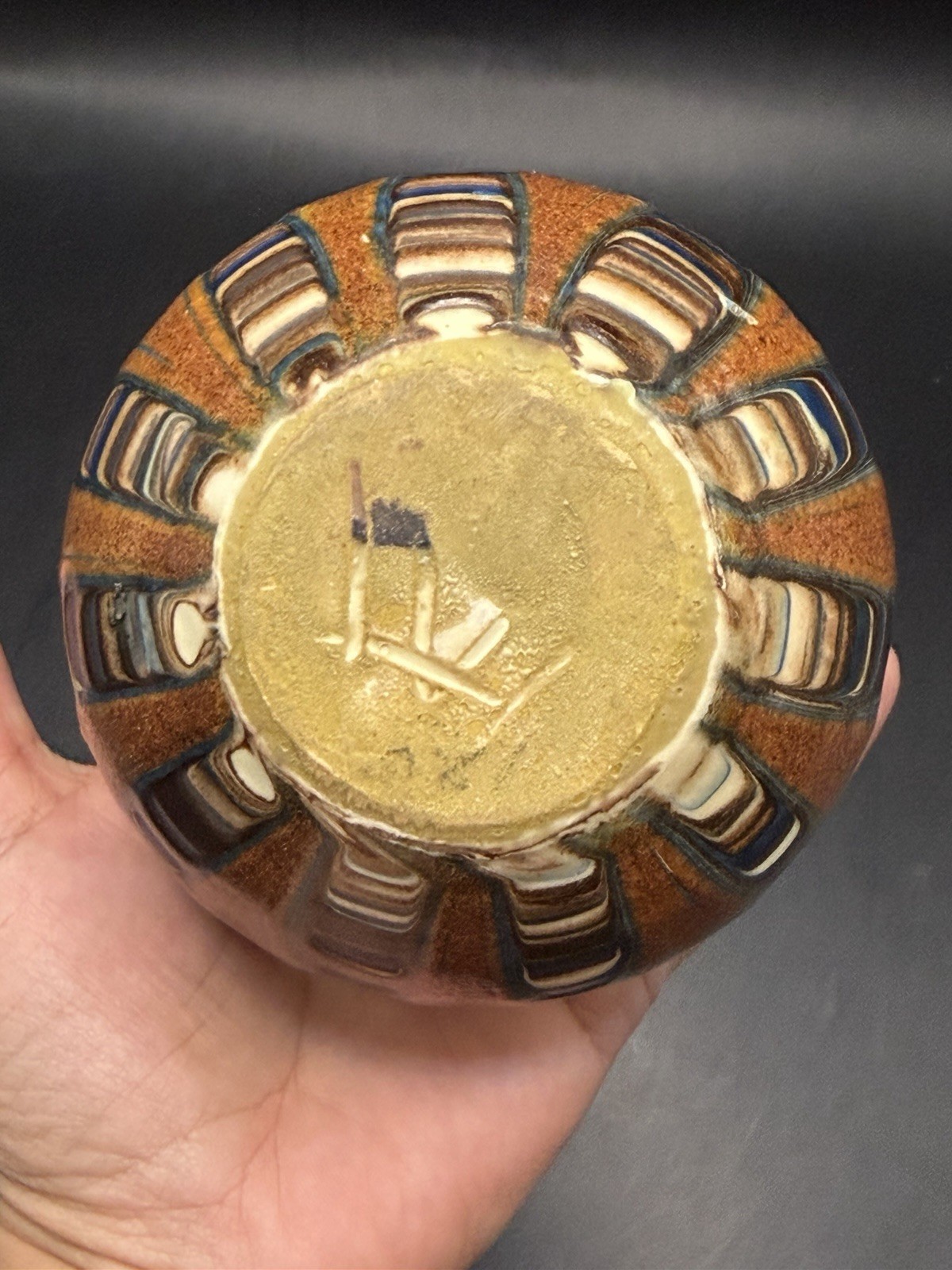 Antique VTG RARE Herman August Kähler Signed Pottery Denmark Art Nouveau Vase