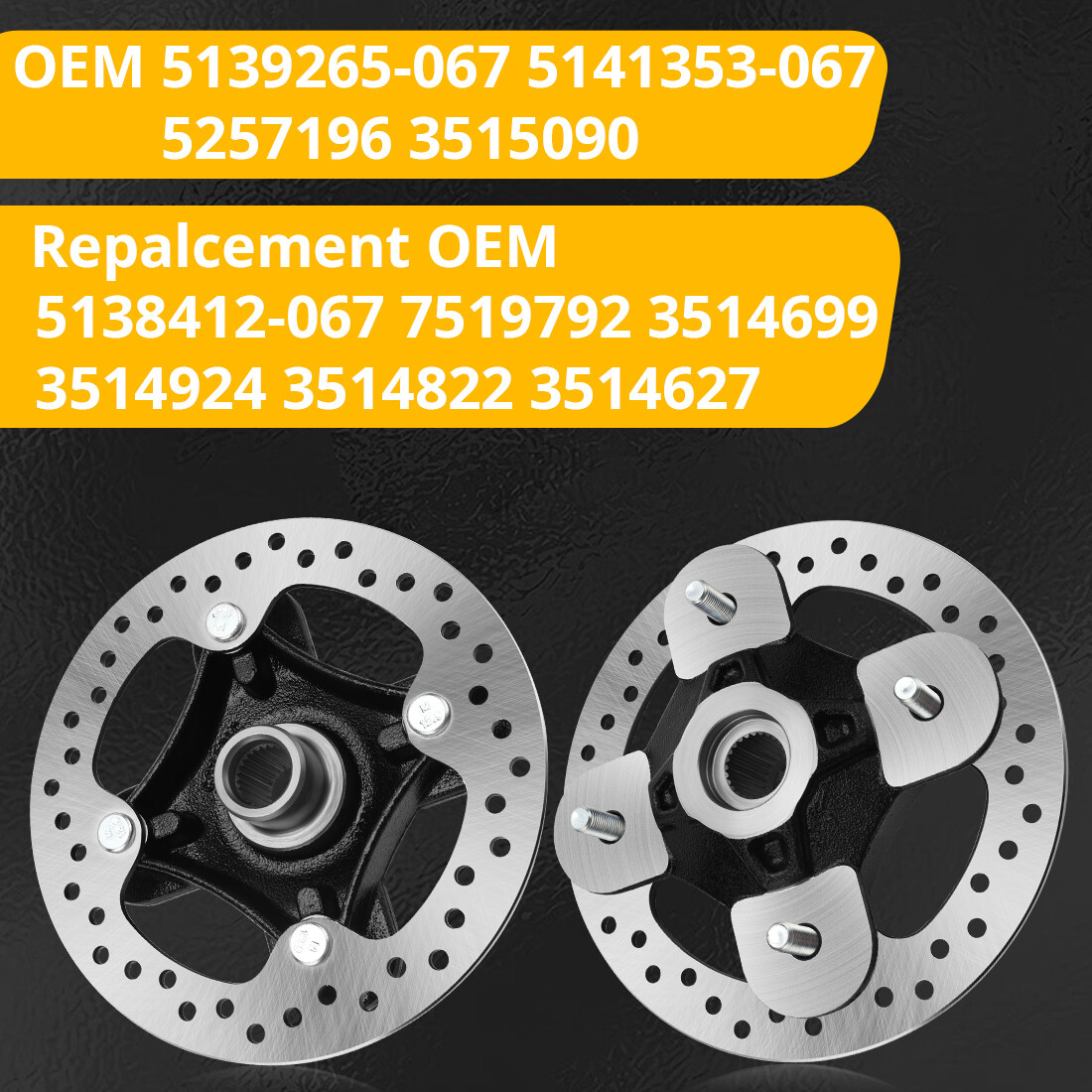 2 Front/Rear Wheel Hubs Rotor Bearing Studs for Polaris RZR XP 4 1000 2014-2023