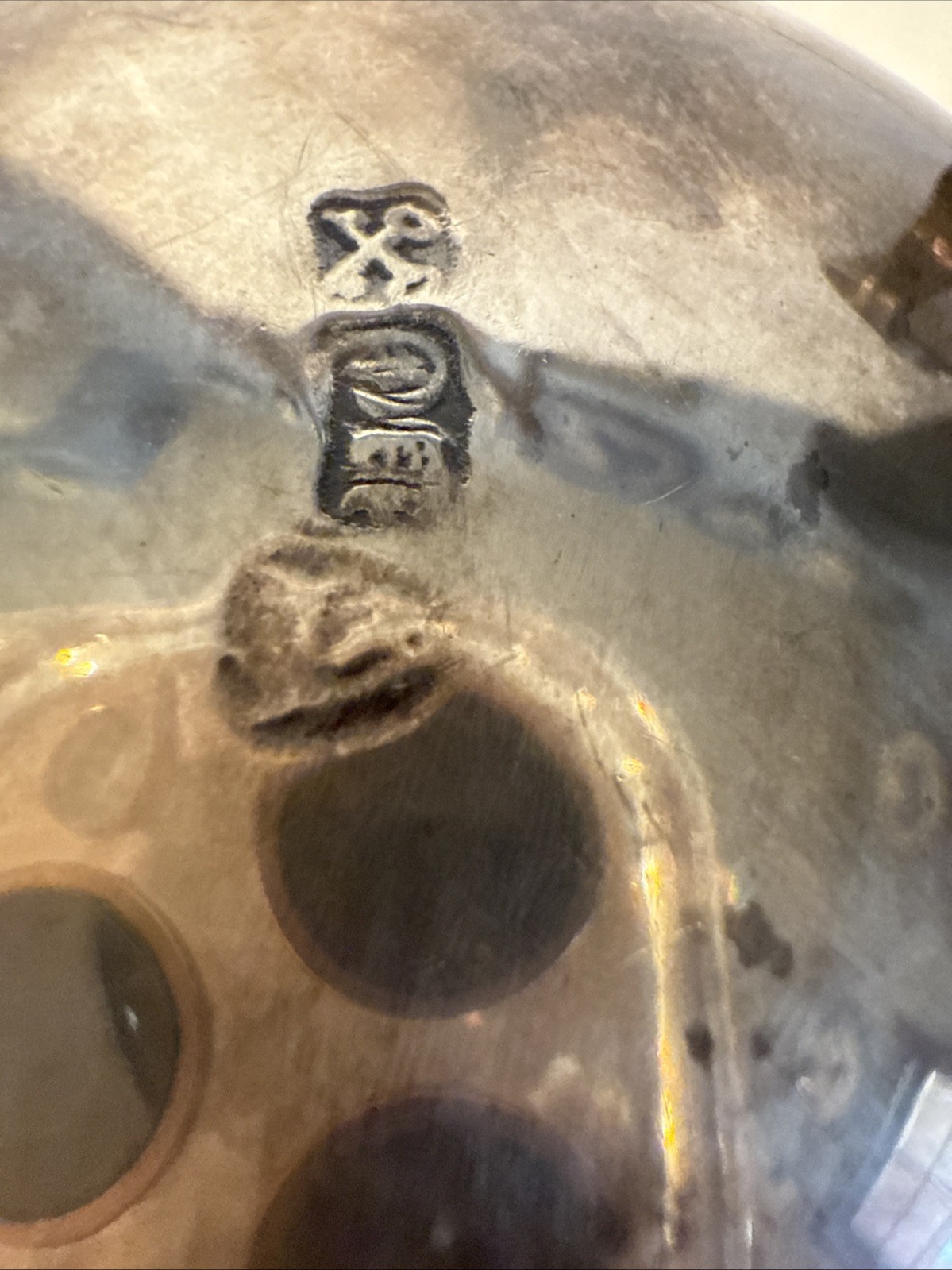 ANTIQUE SILVER PLATE SALT CELLAR WITH COBALT GLASS LINER-ENGLISH HALLMARKS