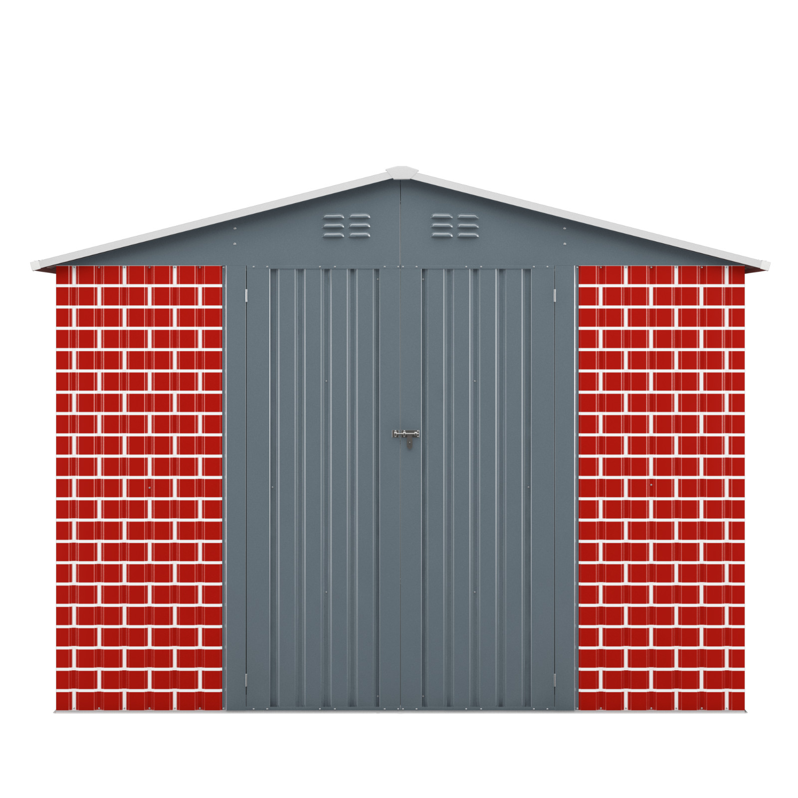 JAXSUNNY 8 x 12Ft Outdoor Storage Shed Steel Tool Shed with Lockable Doors Vents