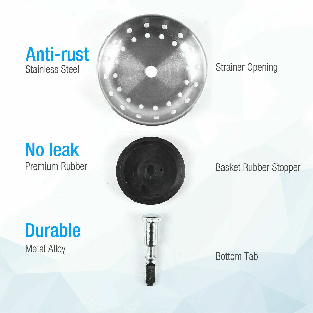 Stainless Steel Home Kitchen Sink Drain Stopper Basket Strainer Waste Plug Lot