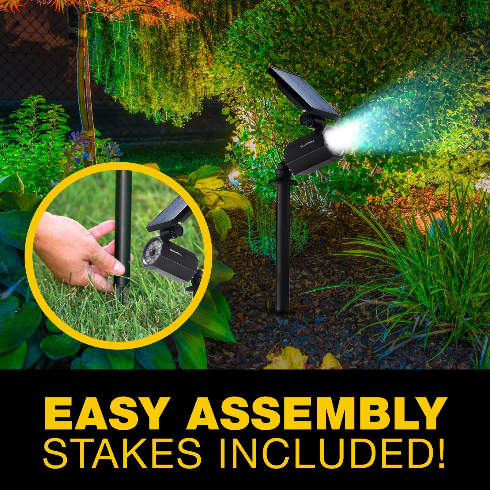 Bell + Howell Bionic Spotlight Original LED Solar Outdoor Motion Sensor Light