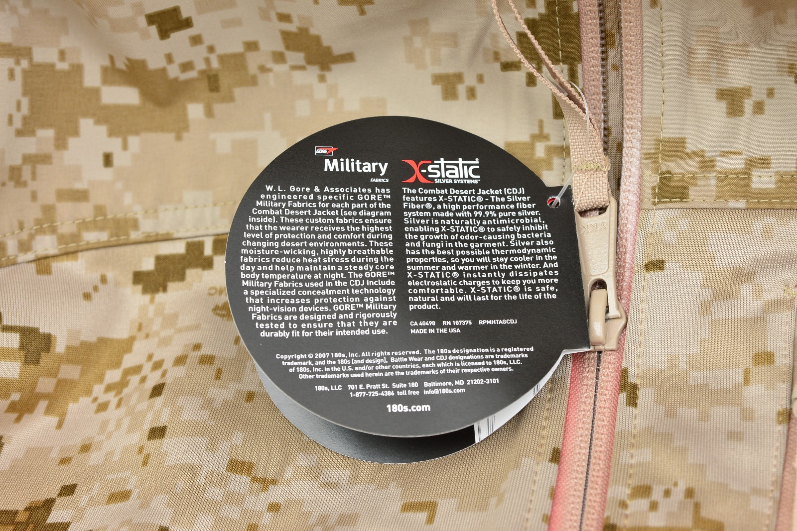 Combat Desert Jacket 180S CDJ USMC MADE IN USA LARGE Desert Digital Marpat