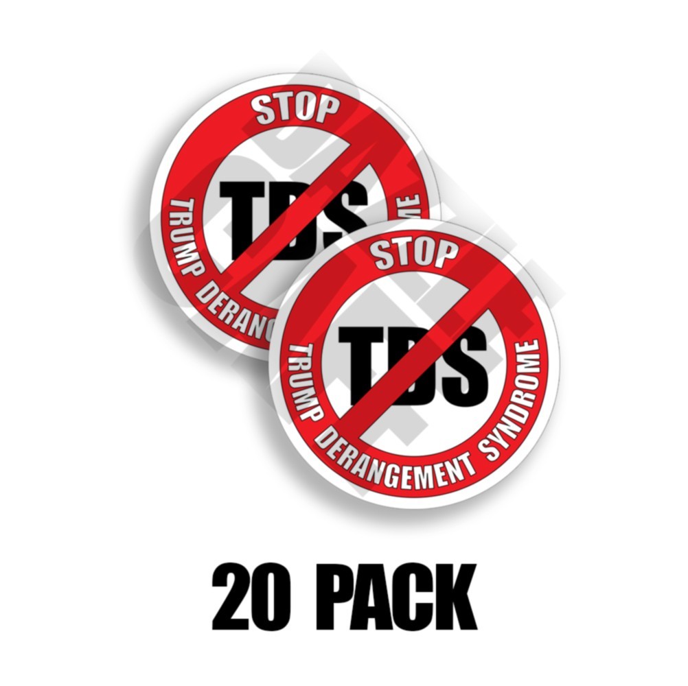 TRUMP TDS DERANGEMENT SYNDROME MAGA STICKER DECAL 4 INCH WINDOW BUMPER 2 PACK