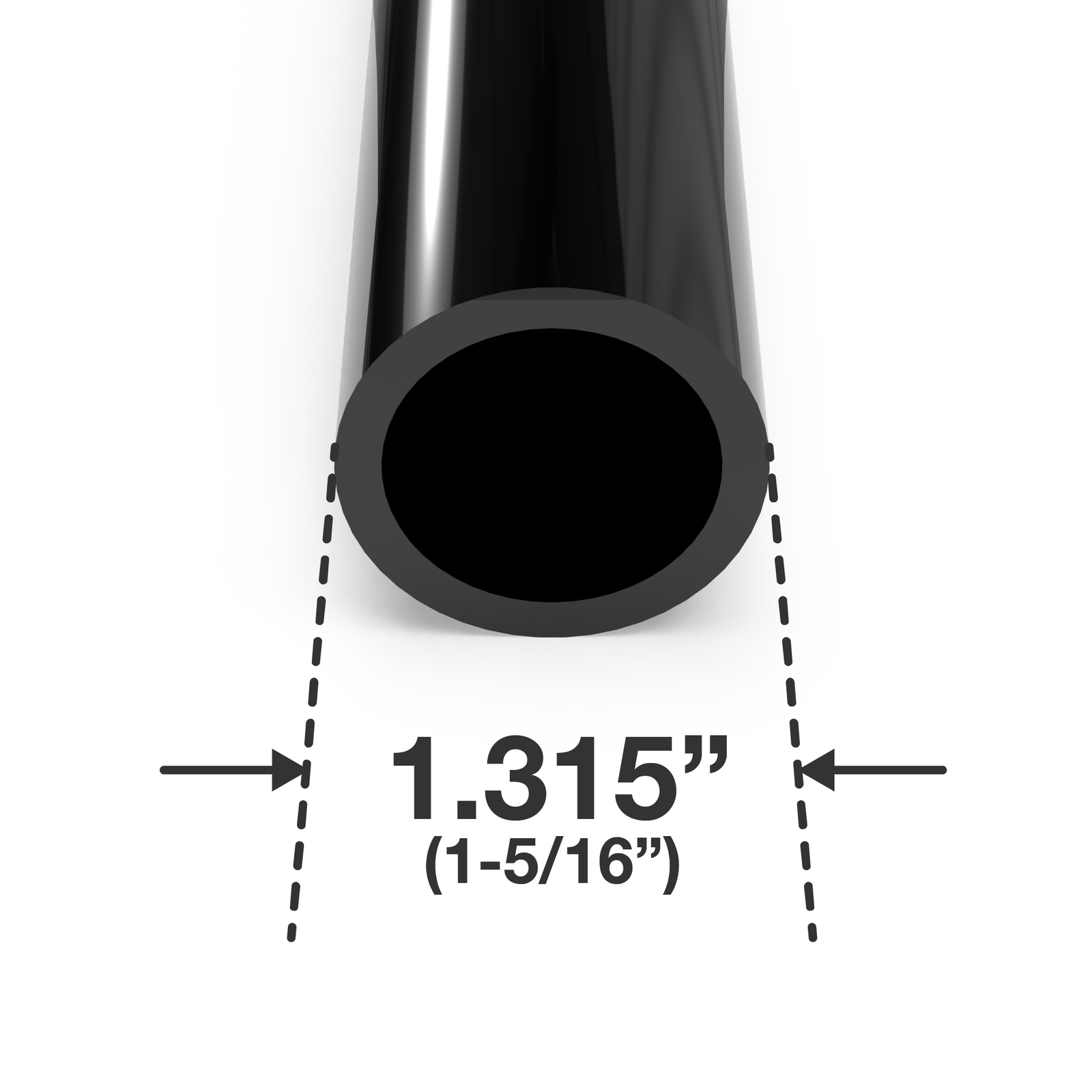 1" Sch 40 Furniture Grade PVC Pipe, 40"L, Black (3-PK), FORMUFIT - Made in USA