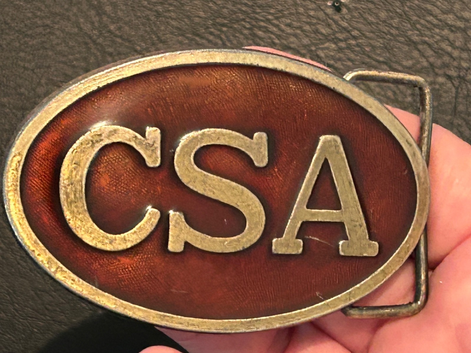 CSA belt buckle, reproduction