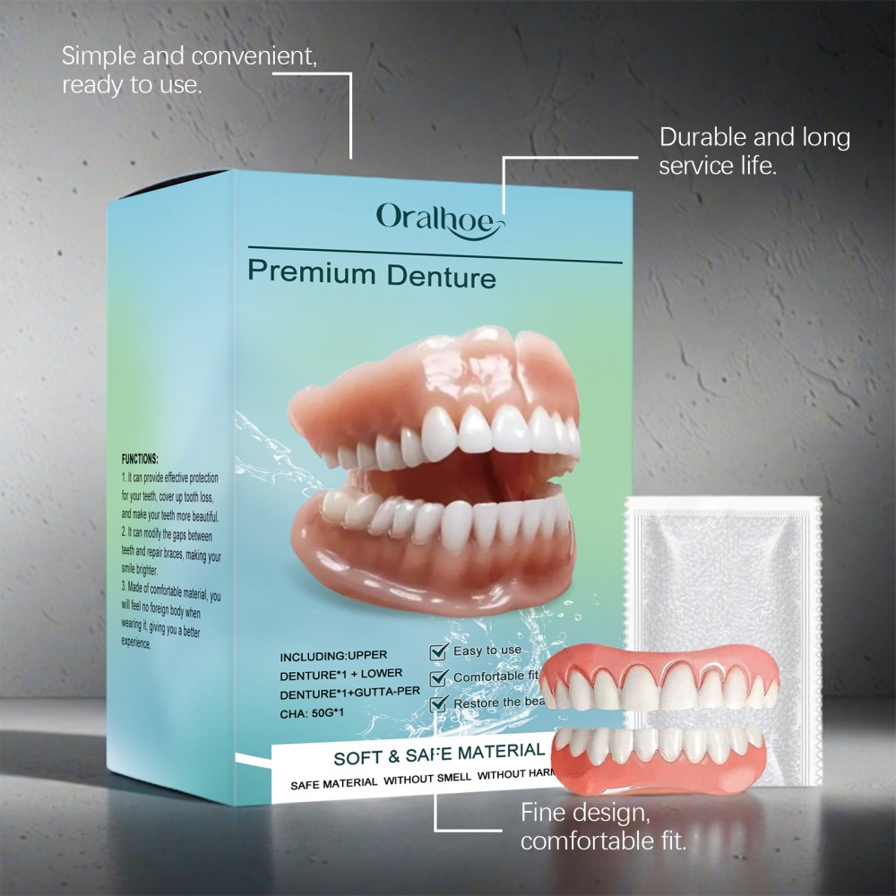 Full Denture Set For Men And Women Upper And Lower Denture False Teeth Personal