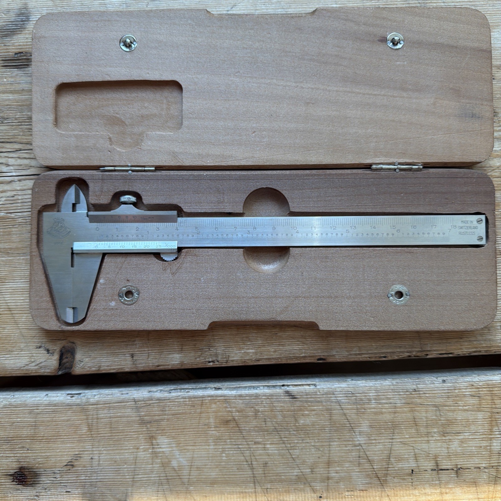 ETALON ROCH SWITZERLAND 7" VERNIER CALIPER ORIGINAL BOX