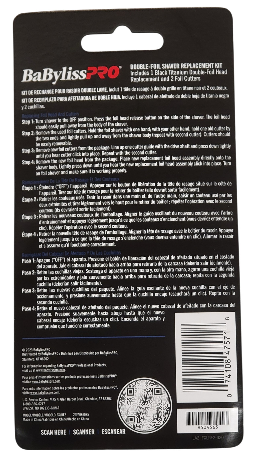 BaByliss PRO FXLRF2 Replacement Double Foil and Cutters for UV Double Shavers