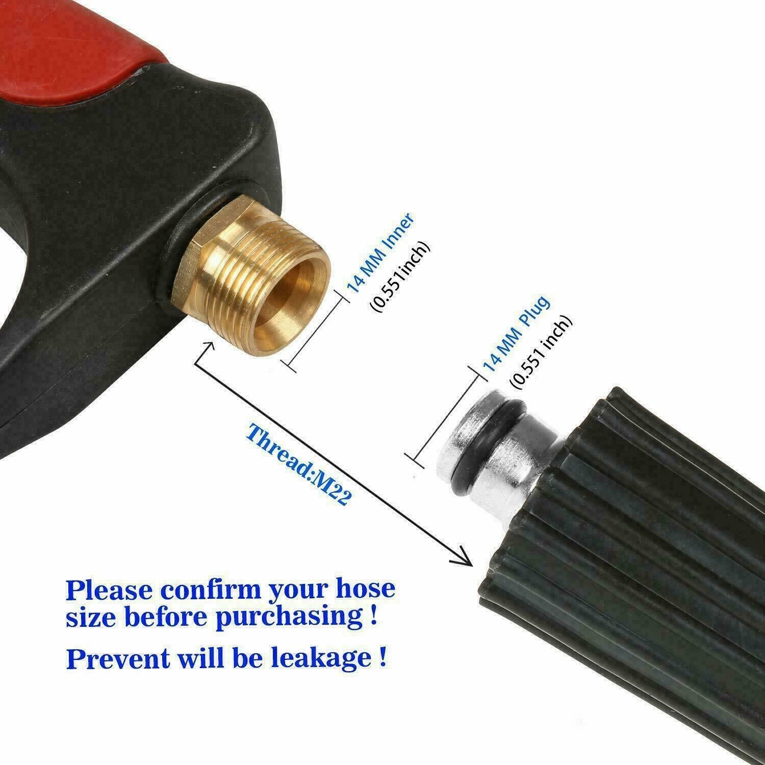 4000PSI High Pressure Power Washer Spray Gun Wand Lance Quick Nozzle Tips Kit