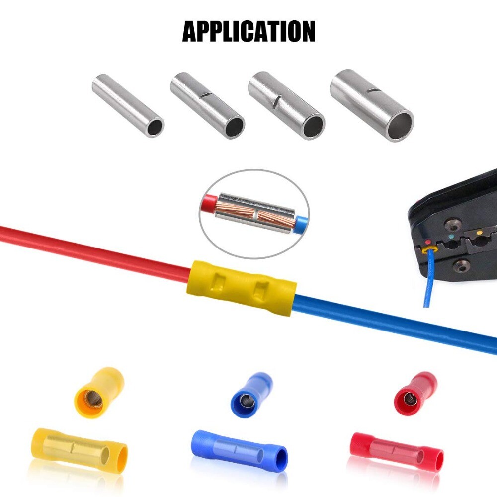 660PCS Non Insulated Butt Splice Uninsulated Crimp Wire Connectors Terminals Kit