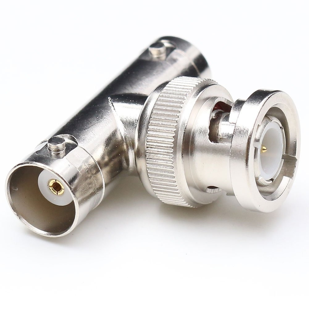 BNC Male to Dual BNC Female Connector Adapter T Shape Splitter Coaxial Cable Lot