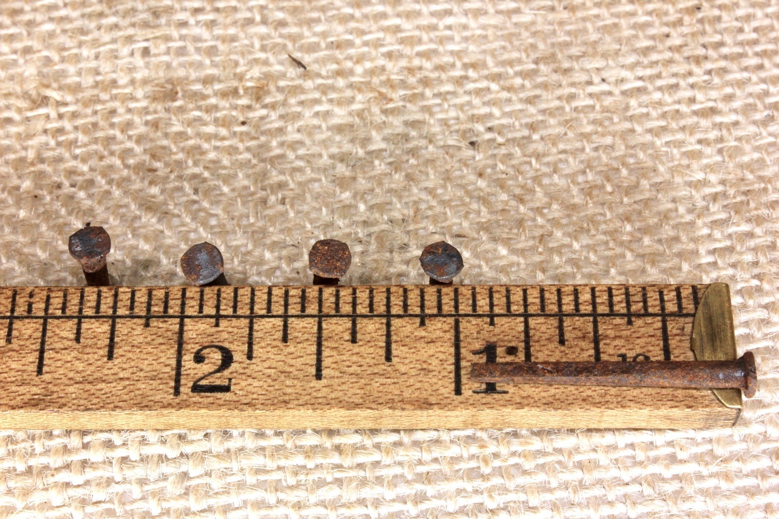 1” Old Square Nails 25 Real 1850’s Vintage Rusty Patina 5/32” Small Head Brads
