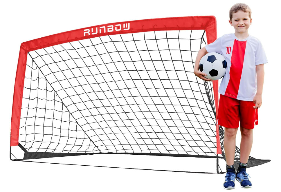 2x Portable Kids Soccer Goal Set 5x3FT Backyard Pop Up Soccer Net with Carry Bag