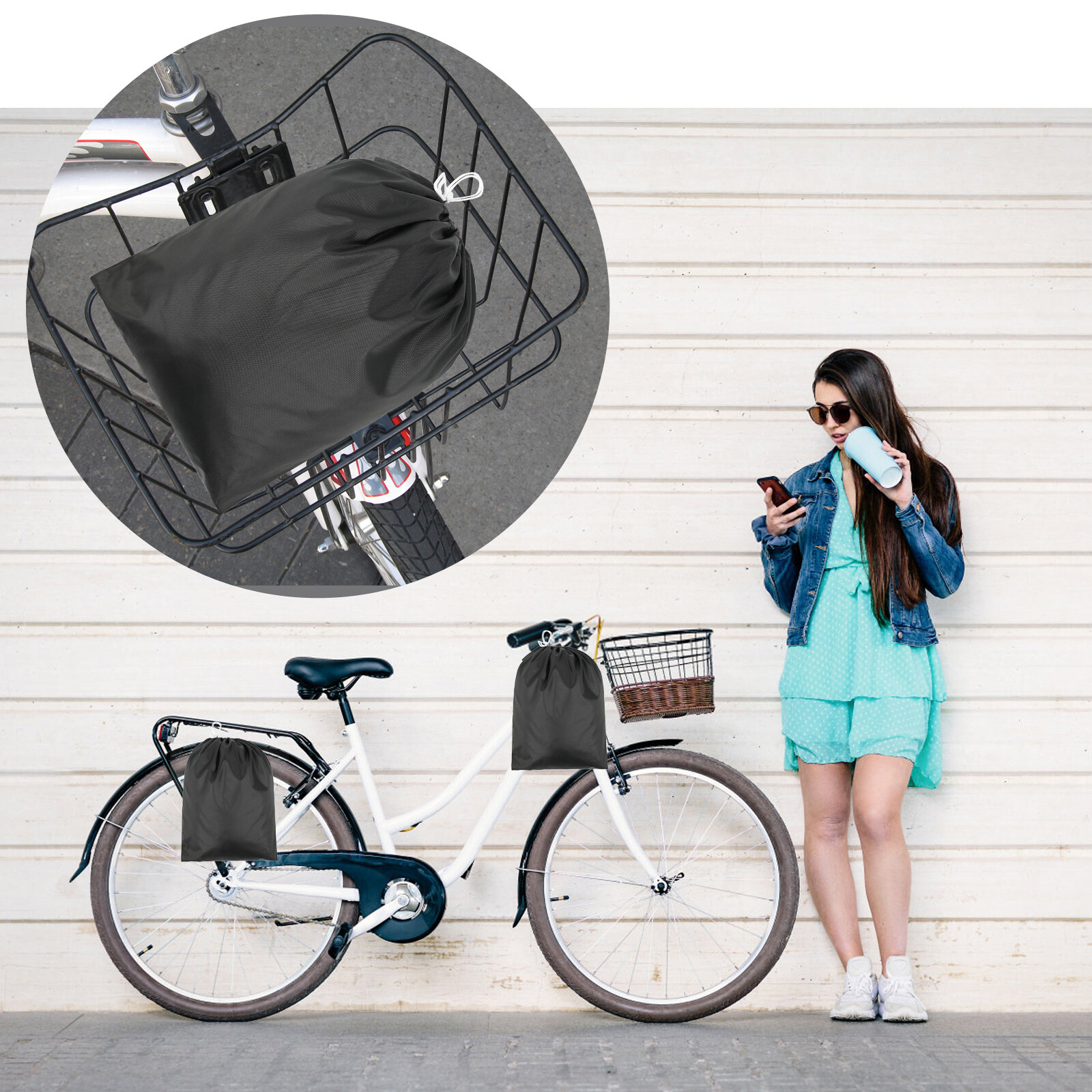 MOPHOTO Bike Cover Adult Tricycle Cover Waterproof Anti-UV Bicycle With CarryBag